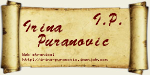 Irina Puranović vizit kartica